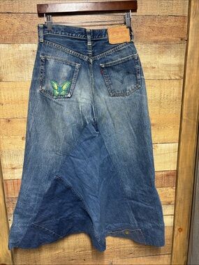 Levi’s Big E vintage Levi’s skirt
1950s  embroidered recycled Hippie maxi skirt